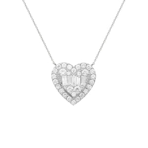 14K GOLD DIAMOND LARGE MEG HEART NECKLACE
