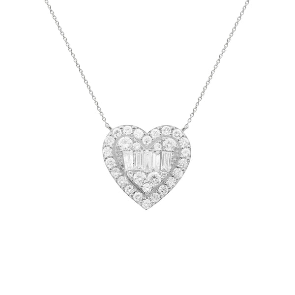 14K GOLD DIAMOND LARGE MEG HEART NECKLACE