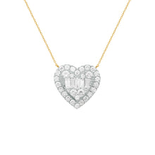 14K GOLD DIAMOND LARGE MEG HEART NECKLACE