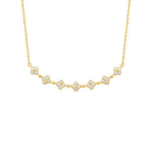 14K GOLD DIAMOND CINDY CLOVER NECKLACE