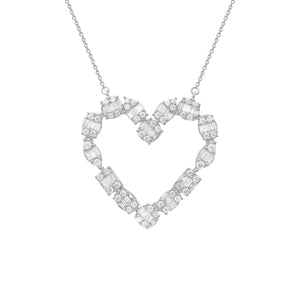 14K GOLD DIAMOND RIVA HEART NECKLACE