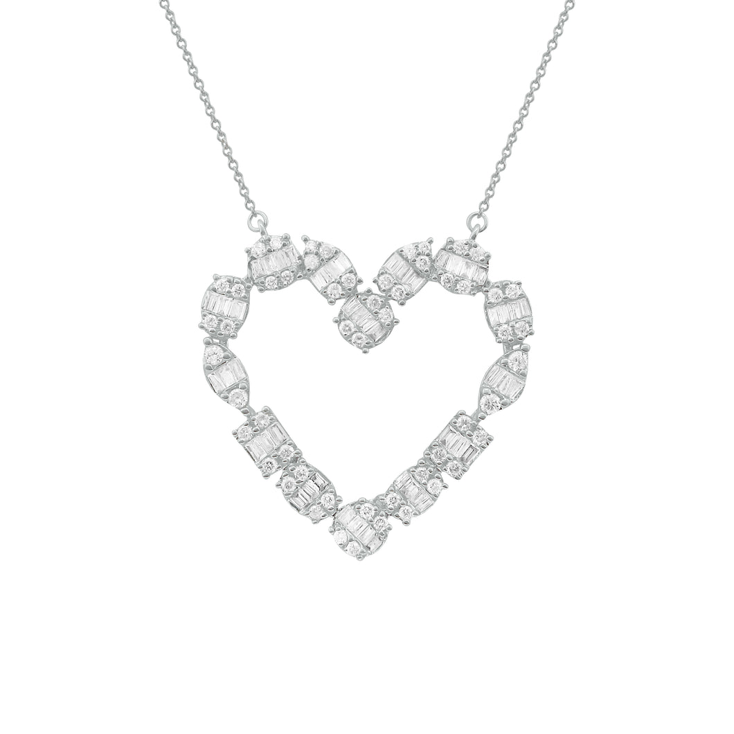 14K GOLD DIAMOND RIVA HEART NECKLACE