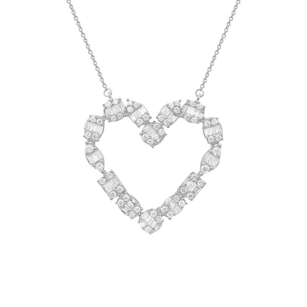 14K GOLD DIAMOND RIVA HEART NECKLACE
