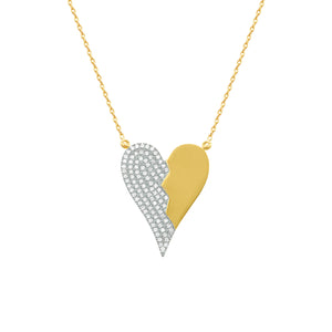 14K GOLD DIAMOND JACI HEART NECKLACE