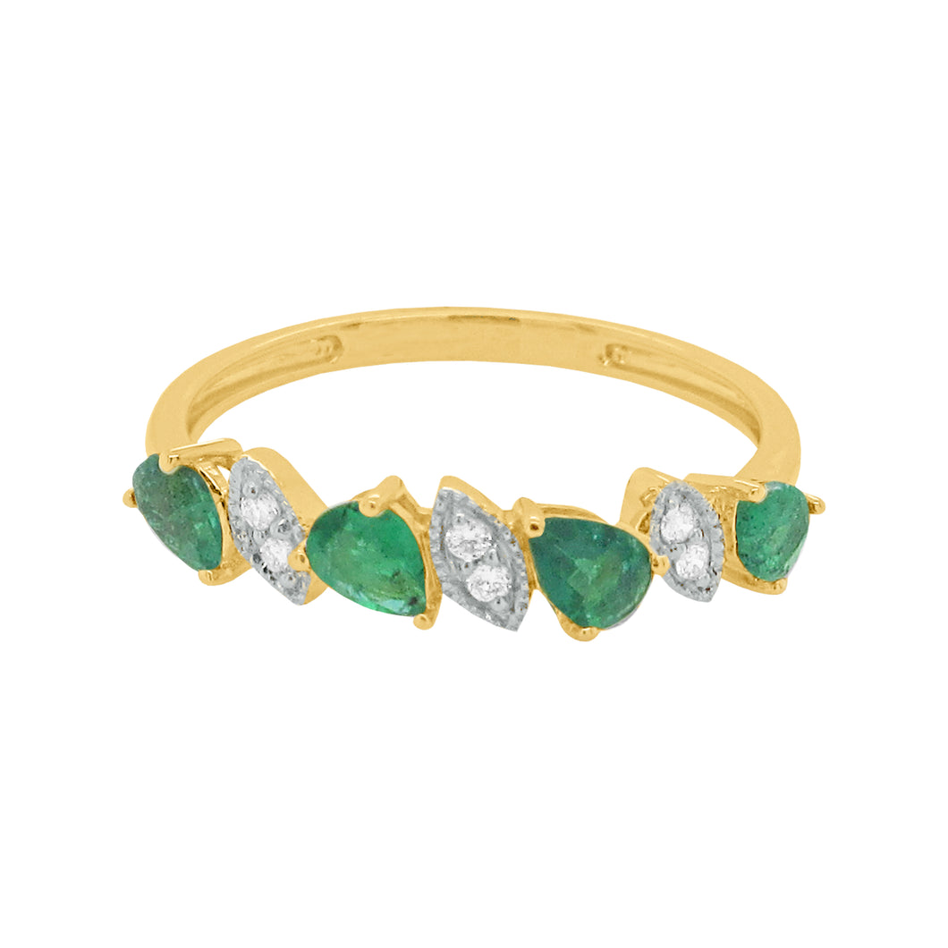 14K GOLD DIAMOND EMERALD BLAKE RING