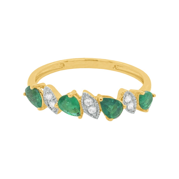 14K GOLD DIAMOND EMERALD BLAKE RING