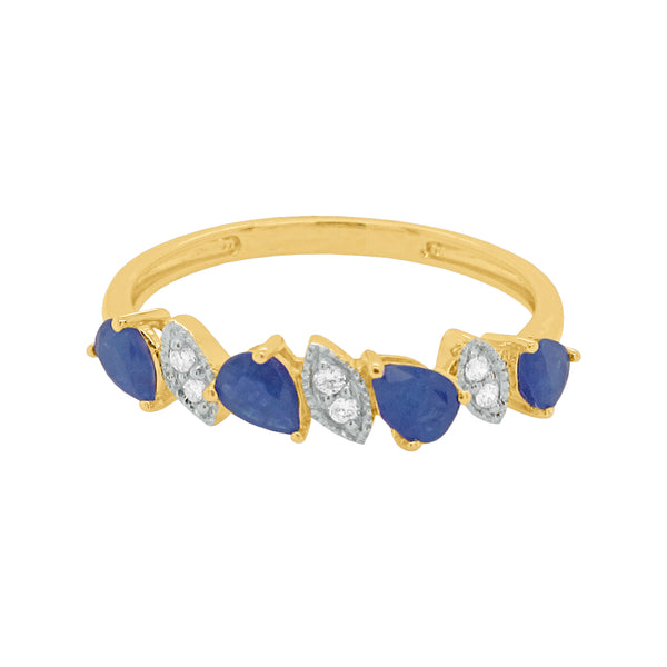 14K GOLD DIAMOND SAPPHIRE BLAKE RING