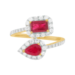 18K GOLD DIAMOND RUBY MARIANA RING