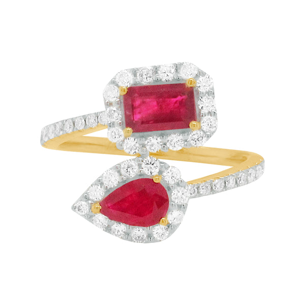 18K GOLD DIAMOND RUBY MARIANA RING