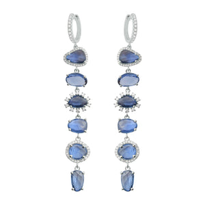 14K GOLD DIAMOND SAPPHIRE ALEXIS EARRINGS