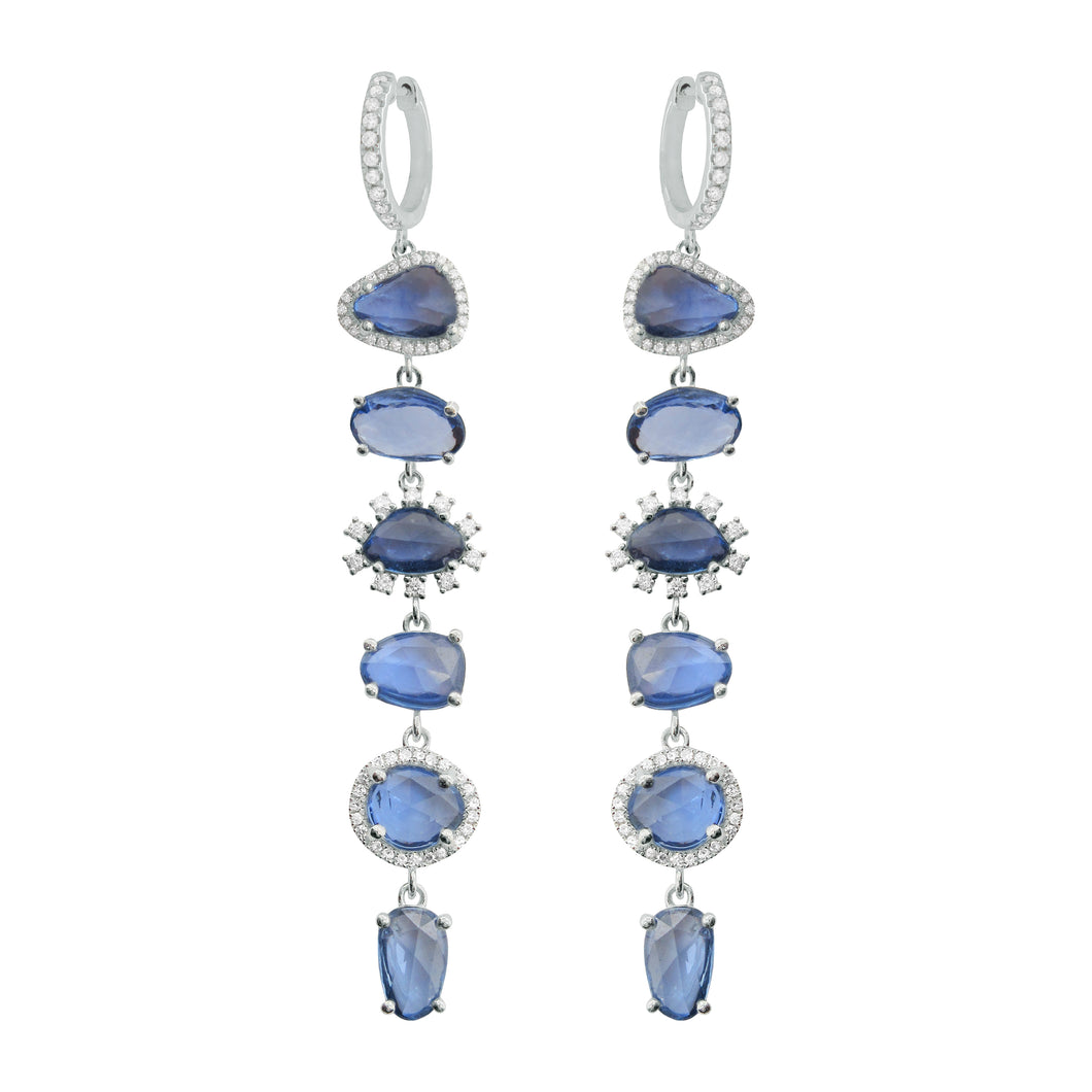 14K GOLD DIAMOND SAPPHIRE ALEXIS EARRINGS