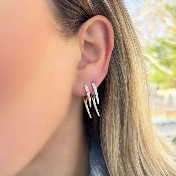 14K GOLD DIAMOND LILLIE EARRINGS