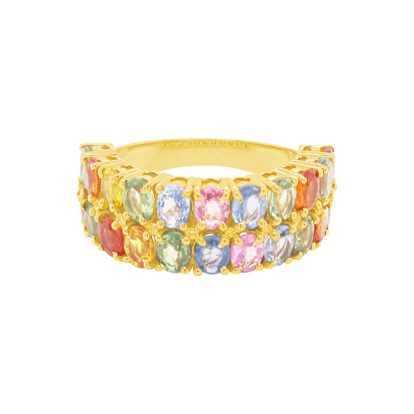 14K GOLD DIAMOND SAPPHIRE DEBBIE RING
