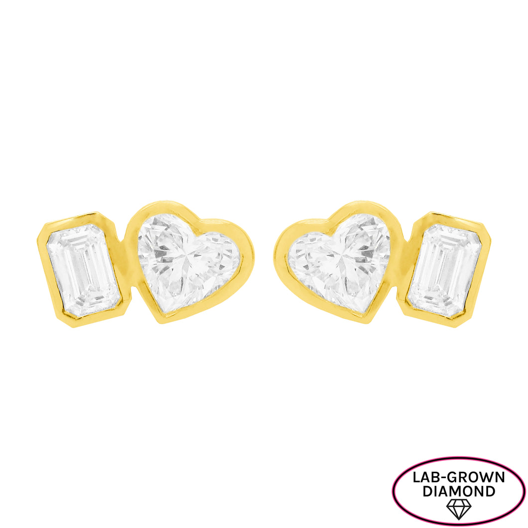14K GOLD LAB GROWN DIAMOND JANEY STUDS