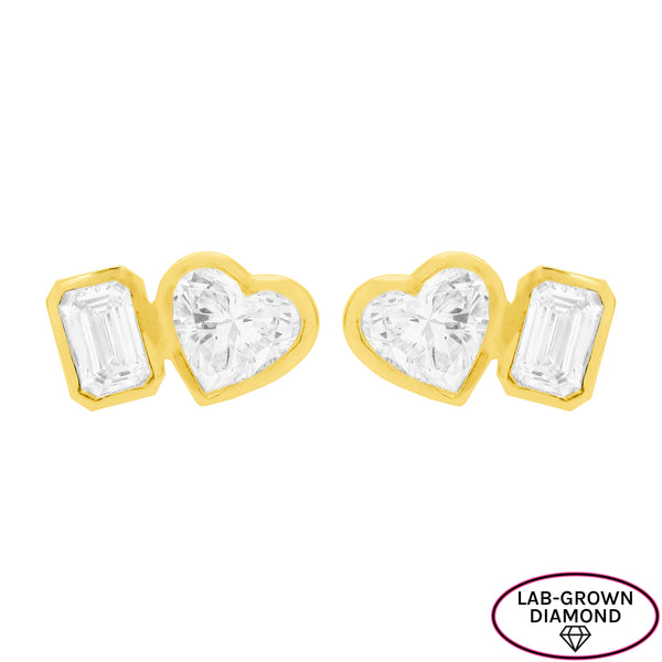 14K GOLD LAB GROWN DIAMOND JANEY STUDS