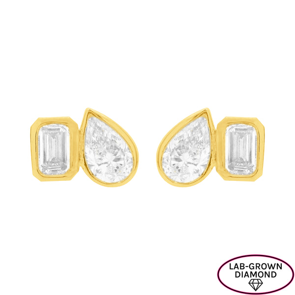 14K GOLD LAB GROWN DIAMOND JESS STUDS