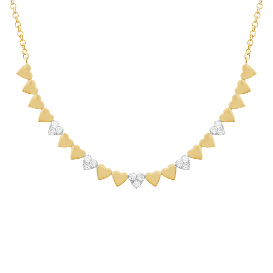 14K GOLD DIAMOND KATIE HEART NECKLACE