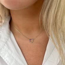 14K GOLD MULTI COLOR SAPPHIRE LYLA HEART NECKLACE