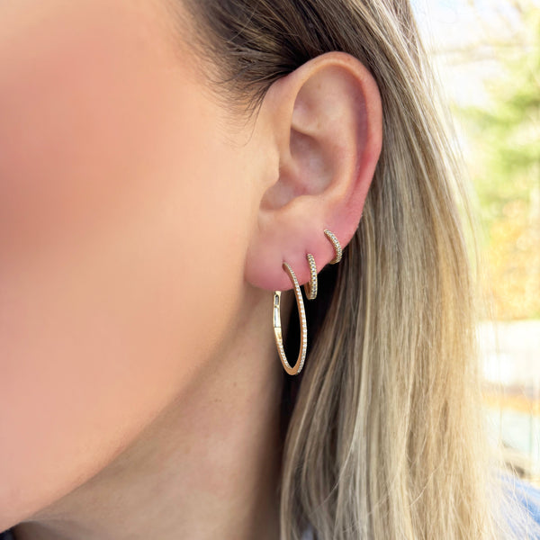 14K GOLD DIAMOND MEDIUM DALIA HOOPS