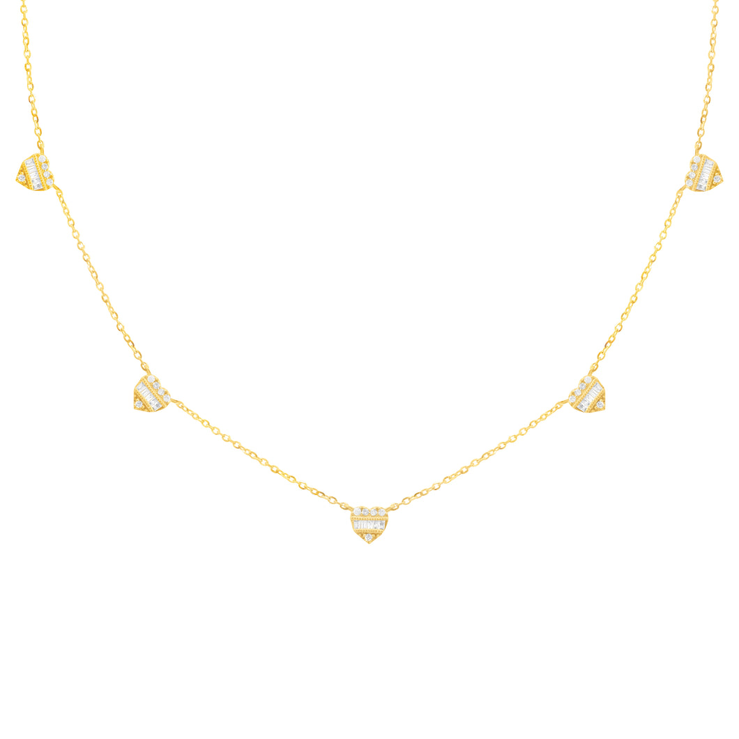 14K GOLD DIAMOND FELICIA HEART NECKLACE