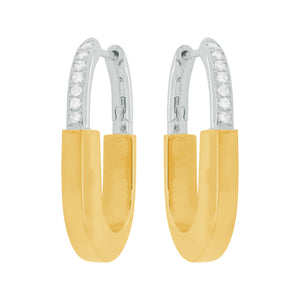 14K GOLD DIAMOND LARGE AVERY HOOPS