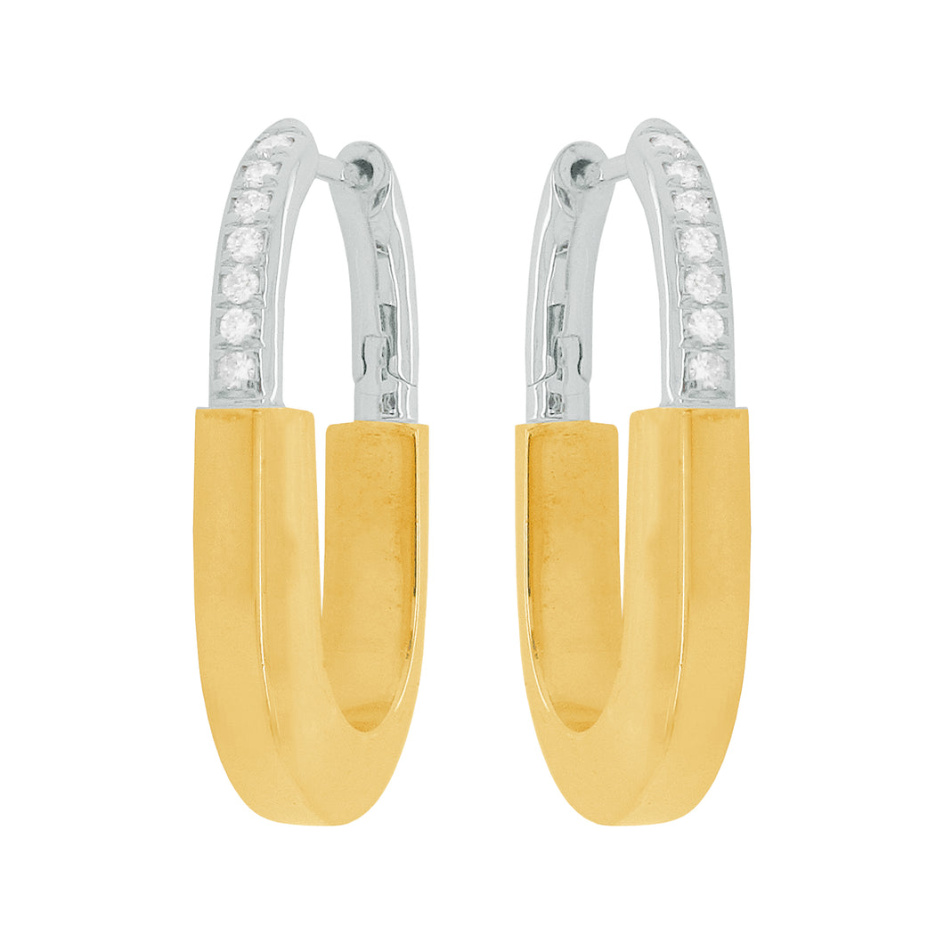 14K GOLD DIAMOND LARGE AVERY HOOPS