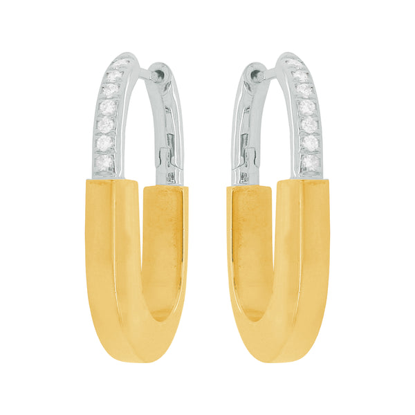 14K GOLD DIAMOND LARGE AVERY HOOPS