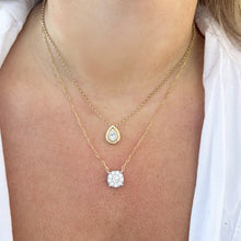 14K GOLD DIAMOND WHITE TOPAZ PERRI PEAR NECKLACE