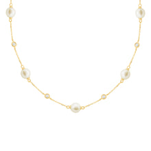 14K GOLD DIAMOND PEARL PERRY NECKLACE