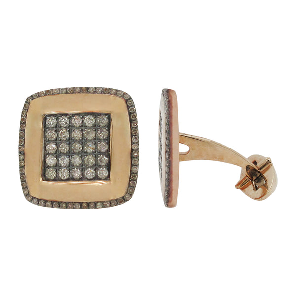 14K GOLD CHAMPAGNE DIAMOND DAVE CUFFLINKS