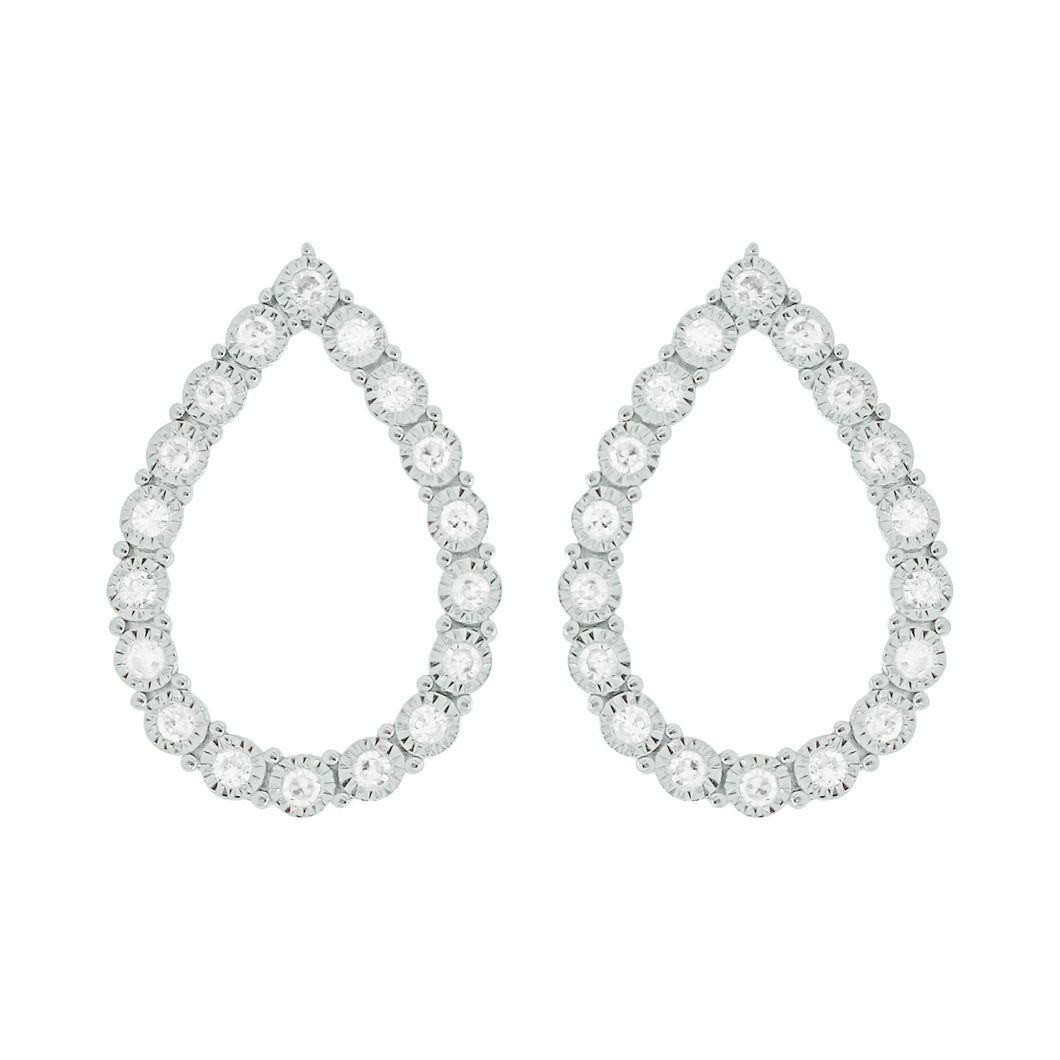 14K GOLD DIAMOND STACY PEAR STUDS