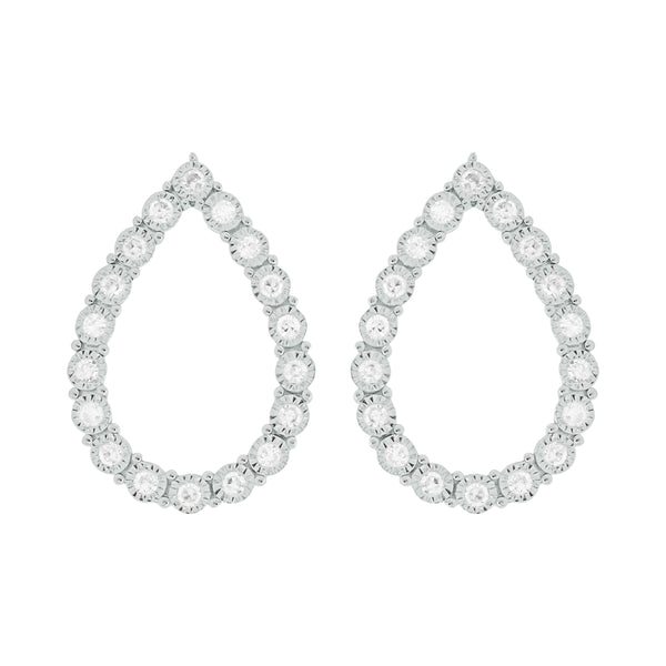 14K GOLD DIAMOND STACY PEAR STUDS