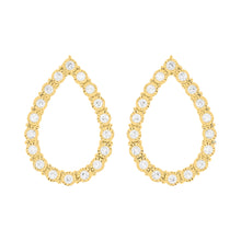 14K GOLD DIAMOND STACY PEAR STUDS