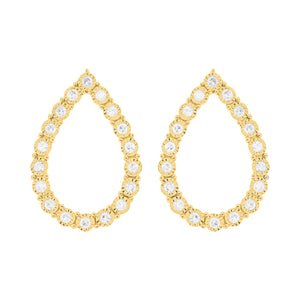 14K GOLD DIAMOND STACY PEAR STUDS