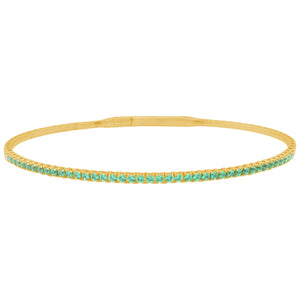 14K GOLD EMERALD JOELLE FLEXIBLE BANGLE