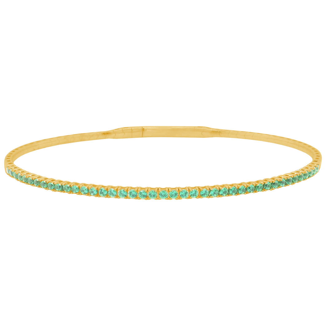 14K GOLD EMERALD JOELLE FLEXIBLE BANGLE