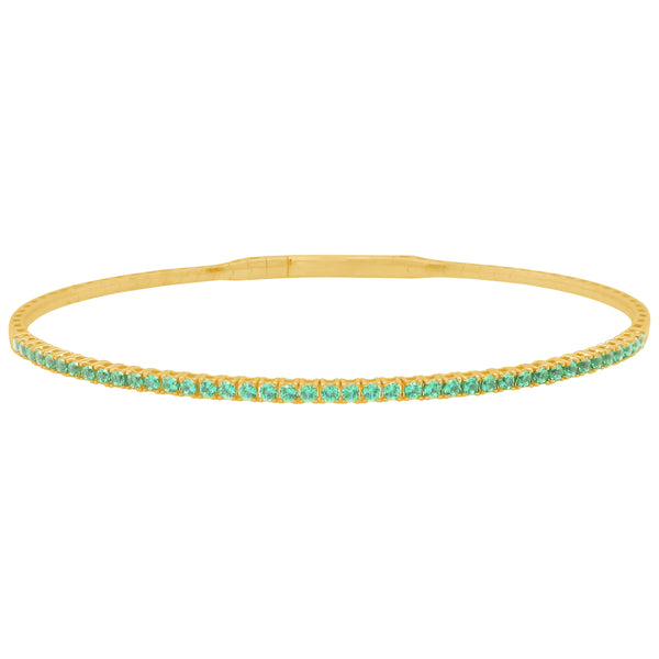 14K GOLD EMERALD JOELLE FLEXIBLE BANGLE