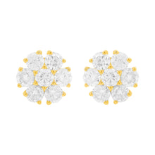 14K GOLD DIAMOND HALLIE FLOWER STUDS