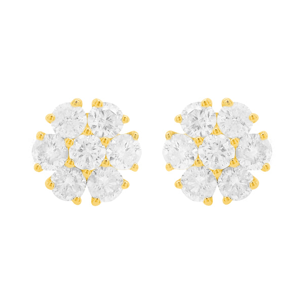 14K GOLD DIAMOND HALLIE FLOWER STUDS