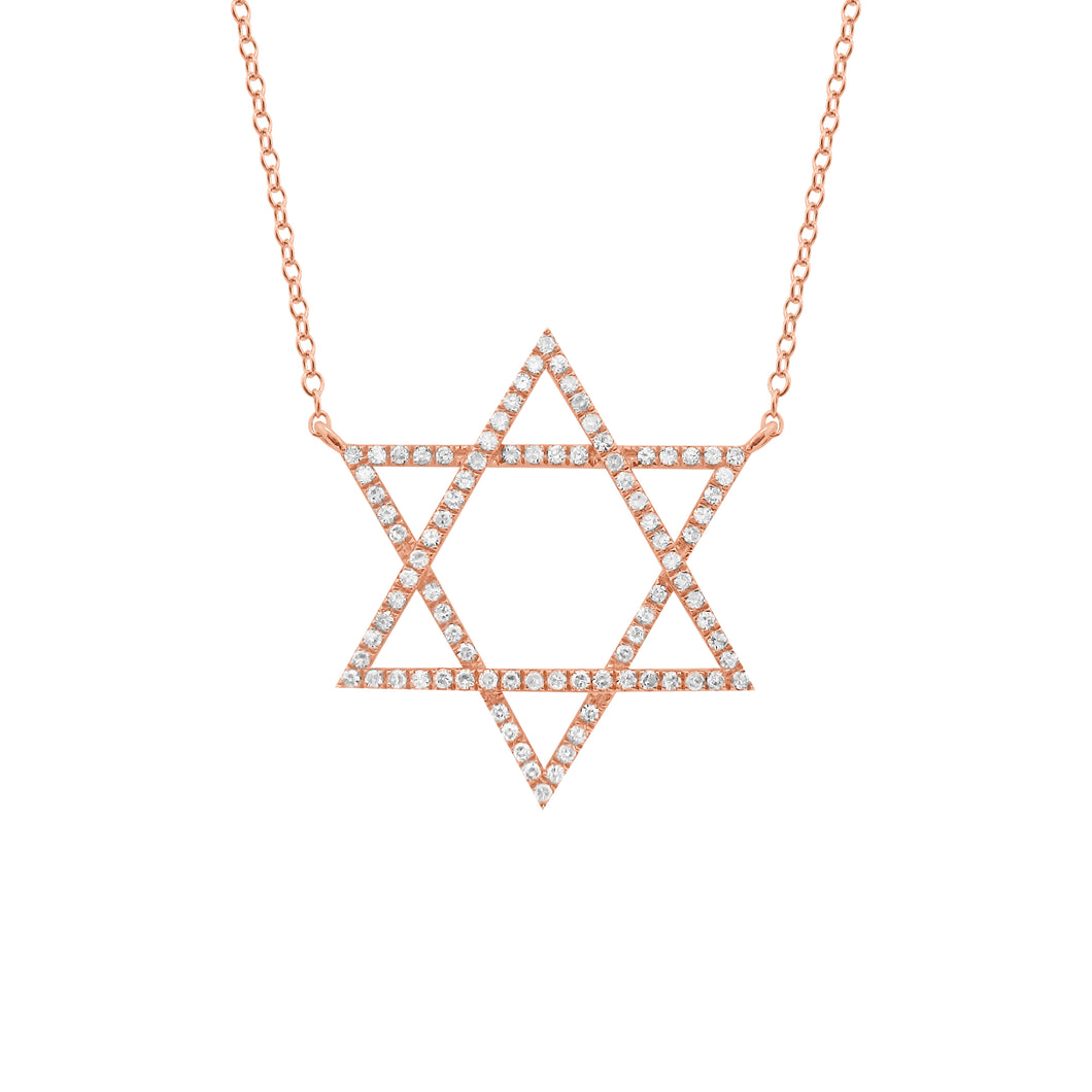 14K GOLD DIAMOND MAGEN DAVID NECKLACE