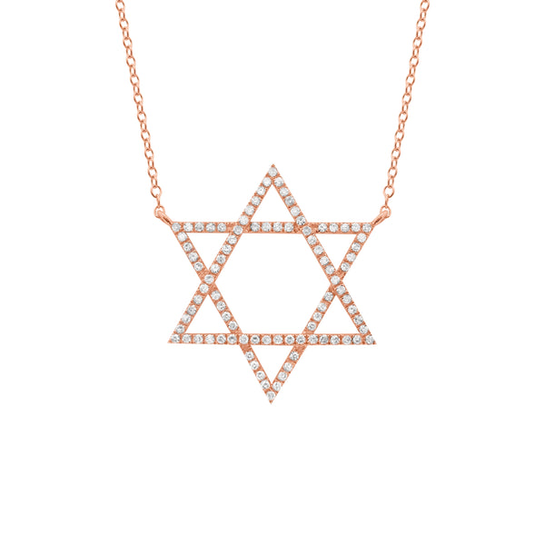 14K GOLD DIAMOND MAGEN DAVID NECKLACE