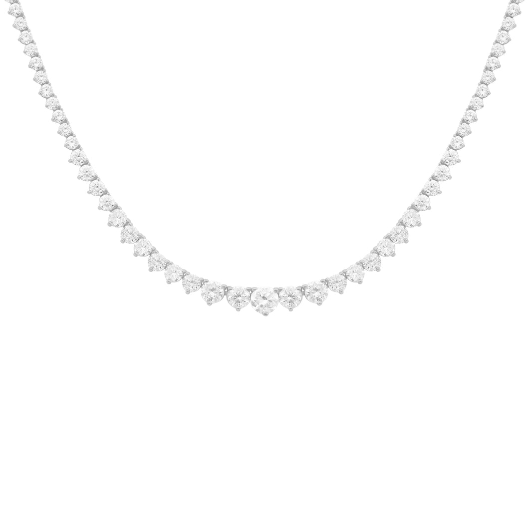 14K GOLD 8.00 CT LAB GROWN DIAMOND GRADUATED TENNIS NECKLACE