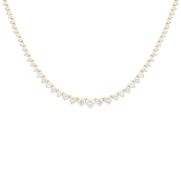 14K GOLD 8.00 CT LAB GROWN DIAMOND GRADUATED TENNIS NECKLACE