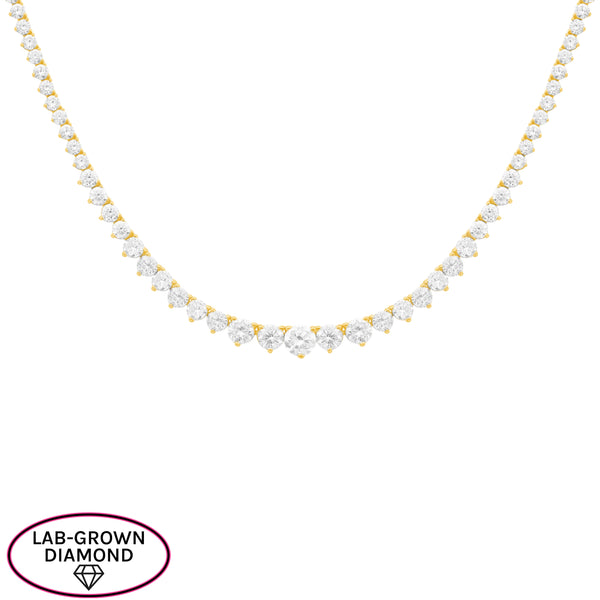 14K GOLD 8.00 CT LAB GROWN DIAMOND GRADUATED TENNIS NECKLACE