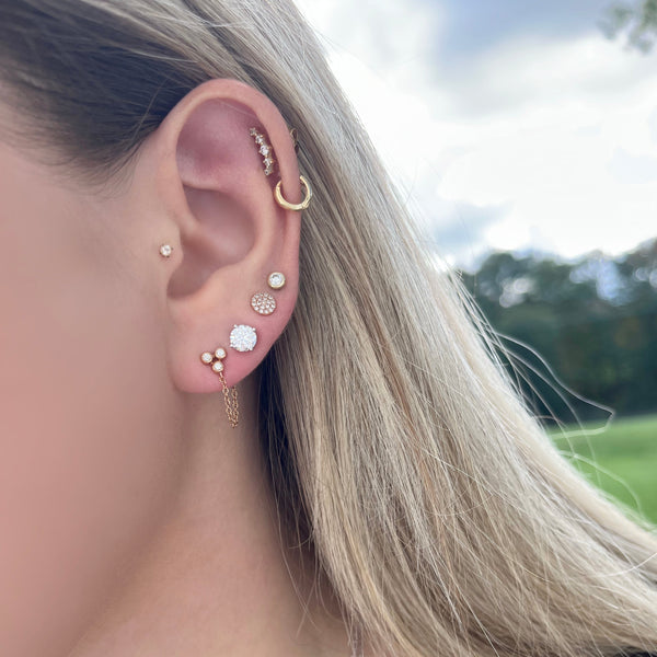 14K GOLD DIAMOND MINI ANNIE CIRCLE STUDS
