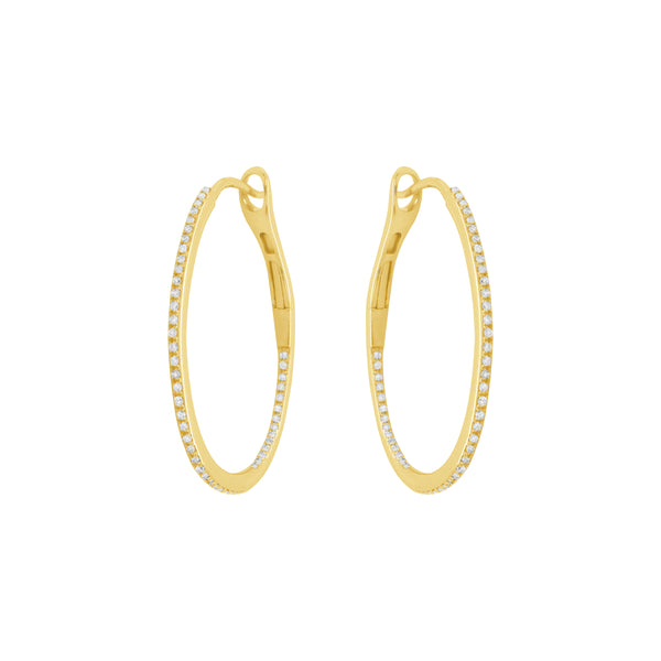 14K GOLD DIAMOND MEDIUM DALIA HOOPS