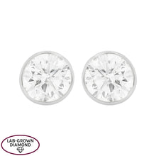14K GOLD 3.00 CT LAB GROWN DIAMOND BEZEL STUDS