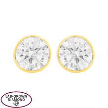 14K GOLD 3.00 CT LAB GROWN DIAMOND BEZEL STUDS