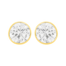 14K GOLD 3.00 CT LAB GROWN DIAMOND BEZEL STUDS