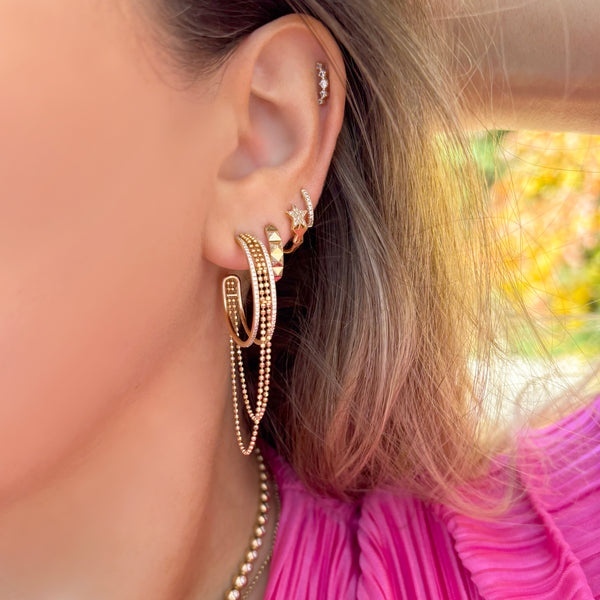 14K GOLD DIAMOND CHELSEA HOOPS